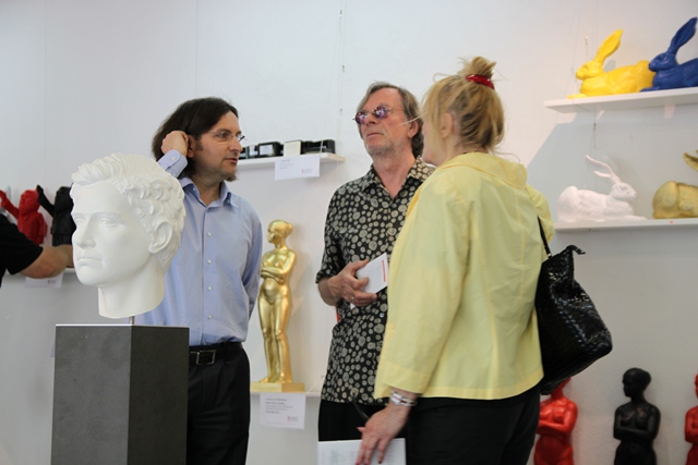 Galerist Jürgen Leibig links