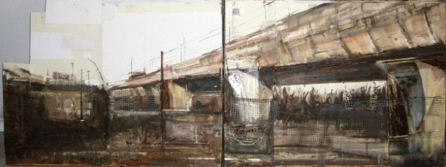1. Faremo migliore il mondo; 130x50; Mixed technique on wood and paper