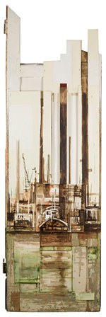 4. Scorcio portegno del Sud; 60x203; Mixed technique on wood and paper