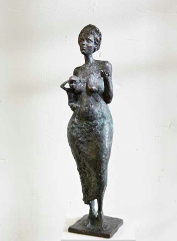 Carlo Leopold von Broschewitz, Mutter mit Kind, Bronze, 85 cm Carlo Leopold von Broschewitz, Mutter mit Kind, Bronze, 85 cm